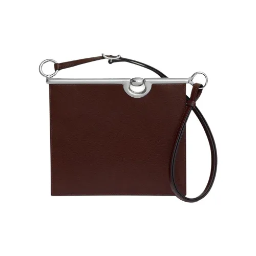 HERMES Chamkila шевро Сумка через плечо Сумка на плечо Женская 0G Руж Sellier Седло Красный