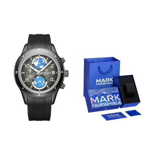 FAIRWHALE Starlight Collection Мужские часы Кварцевый механизм Силиконовый ремешок Часы Мужские Черный циферблат