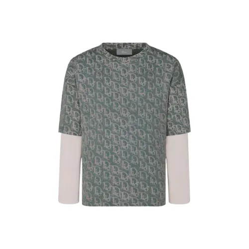 Dior Quarterly New Products Бежево-зеленые Детские Рубашки T