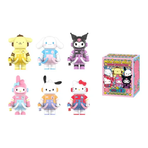 POP MART Mega SPACE MOLLY 400% Sanrio Family Collection Слепые коробки Один Mystery Коробка Целая коробка 6 шт