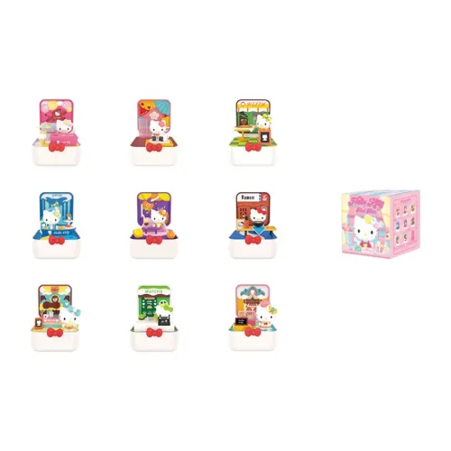 POP MART Hello Kitty Hello Kitty DELICIOUS Town Collection Слепые коробки Один Mystery Коробка Целая коробка 8 шт