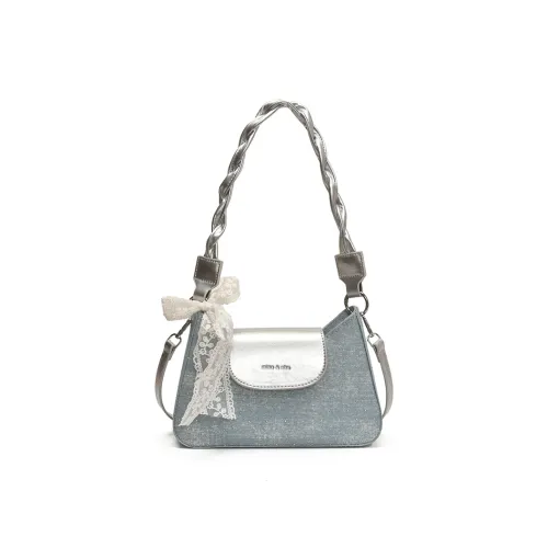 PINK·LAND ПУ (полиуретан) Сумка через плечо Женская Светло-синий Темно-синий Черный