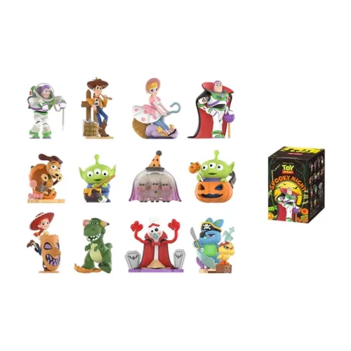POP MART История игрушек A Дикий И Пугающий Ночь Слепые коробки Один Mystery Коробка Целая коробка 12 шт