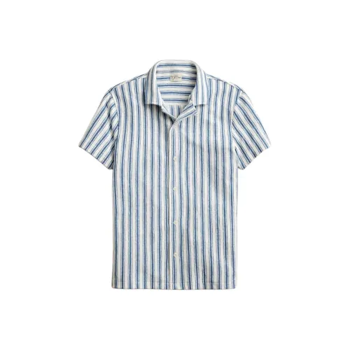 J.Crew Белый Синий Полосатый Мужская Рубашка