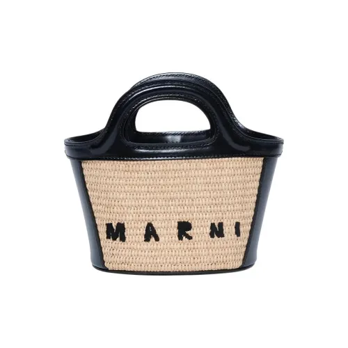 MARNI Дизайн Ведрообразная Сумка Женская Черная и Бежевая