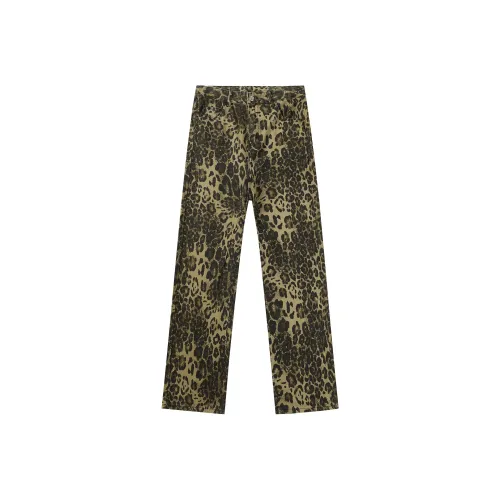 ELCORO Леопардовый принт Унисекс Джинсы