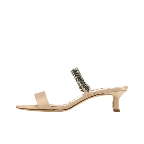 MANOLO BLAHNIK Слипоны 5 см Женские Бежевые