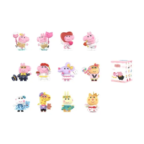 POP MART Свинка Peppa Wedding Baby Коллекция Слепые коробки Один Mystery Коробка Целая коробка 12 шт