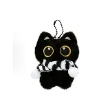 Черный Белый Шарф Маленький Черный Кот