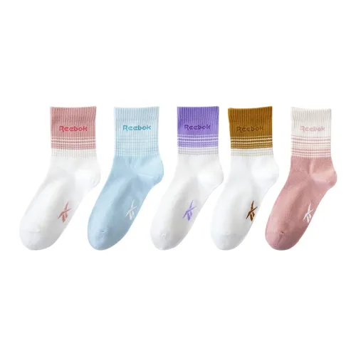 Reebok [5 пар] Смешанный цвет Женские носки MID до икры