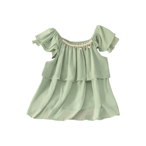 SIBAISHE Светло-зеленые женские рубашки в горошек