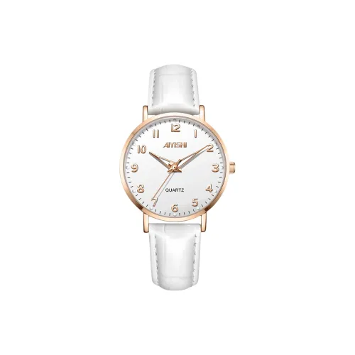 AIYISHI Кварцевый механизм ремешок часы женские белый циферблат