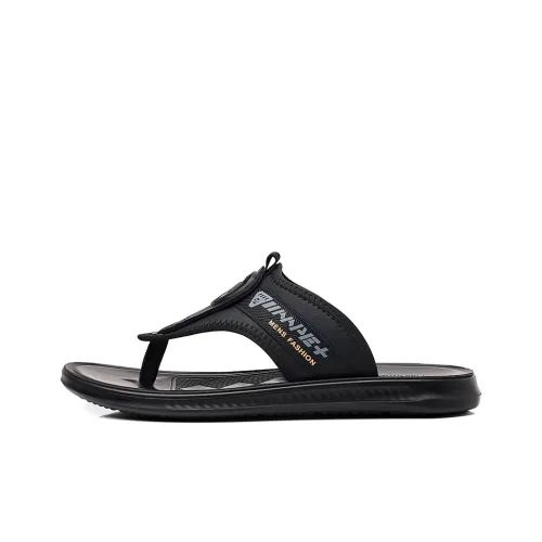 Kung Fu Partners Устойчивые к истиранию Шлепанцы Мужские Черные