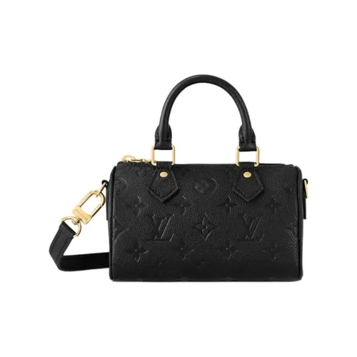 LOUIS VUITTON Speedy Коровья кожа Подушка Сумка Сумка через плечо Сумка Экстра мини Женская Черная