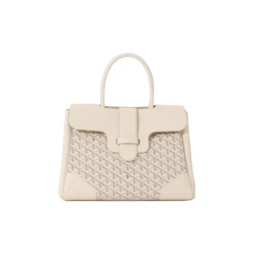 GOYARD Saigon Goyardine Холст с Chevroches Телячья кожа Сумка-тоут Женская Песочный