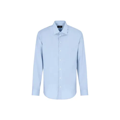EMPORIO ARMANI Blue Men's Shirts EMPORIO ARMANI Синие Мужские Рубашки