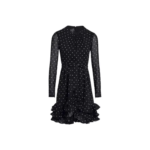 Giambattista Vall Черное Женское Длинное Платье с Рукавами