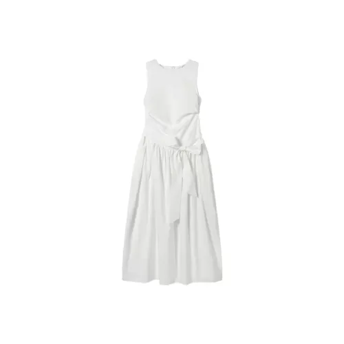 MTHE Белые Женские Платья без рукавов