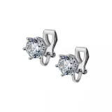 [1 пара] Серьги-клипсы с белым цирконом