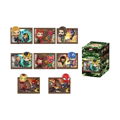 POP MART Коллаборация Marvel Photo Frame Коллекция Слепые Коробки Один Mystery Коробка Целая Коробка 8 шт