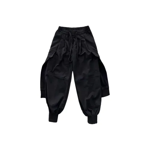 Yaoqi Черные Унисекс Карго Брюки