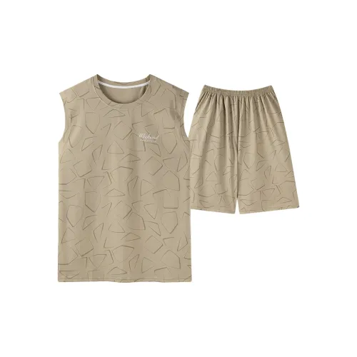 Gongdie Зеленый Хаки Мужской Пижамные комплекты