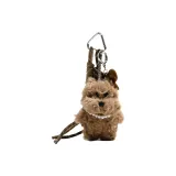 Коричневый щенок с шнурком в виде бабочки