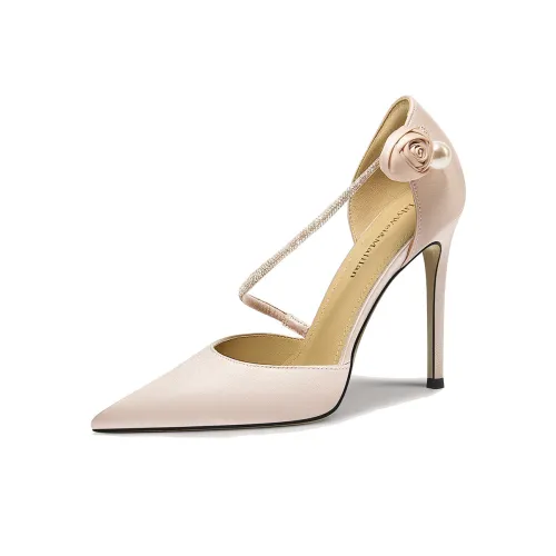 Lily Wei Розовый Attachment Узкий каблук Высокие каблуки Женские Розовое шампанское