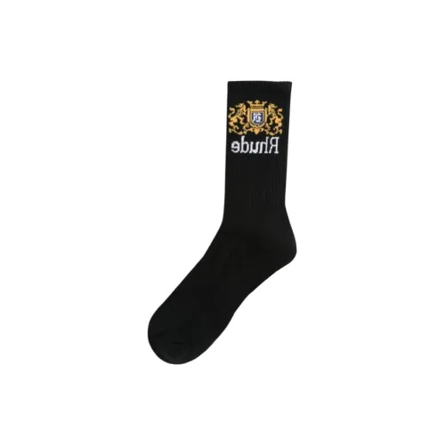 RHUDE 1 Пачка Черные Мужские Носки до Икры MID