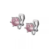 [1 пара] Серьги-клипсы с розовым цирконом