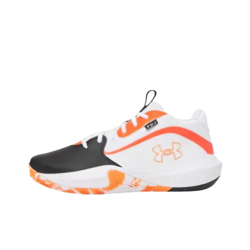 Under Armour Lockdown 7 Low Баскетбольные кроссовки Топ Унисекс Белый Оранжевый