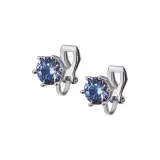 [1 пара] Фиолетовые серьги-клипсы с цирконом