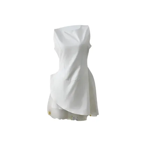 COHX Белые Женские Платья без Рукавов