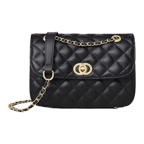 PESASRIE Сумка через плечо из коровьей кожи женская черная