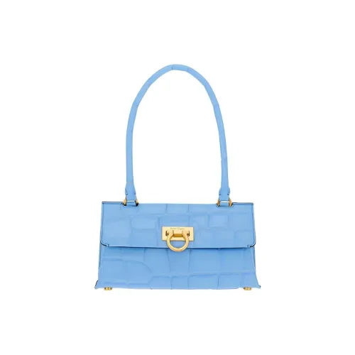 FERRAGAMO Trifolio Телячья кожа Swing Сумка Сумка на плечо Сумка Женская Glacier Blue