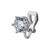 Серьги-клипсы с белым цирконом