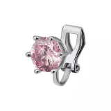Серьги-клипсы с розовым цирконом