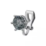 [Single] Серый циркон, серьги-клипсы