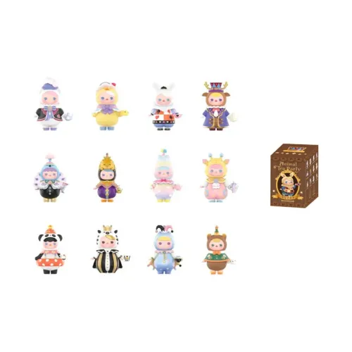 POP MART Pucky Animal Tea Party Коллекция Слепые коробки Один Mystery Коробка Целая коробка 12 шт