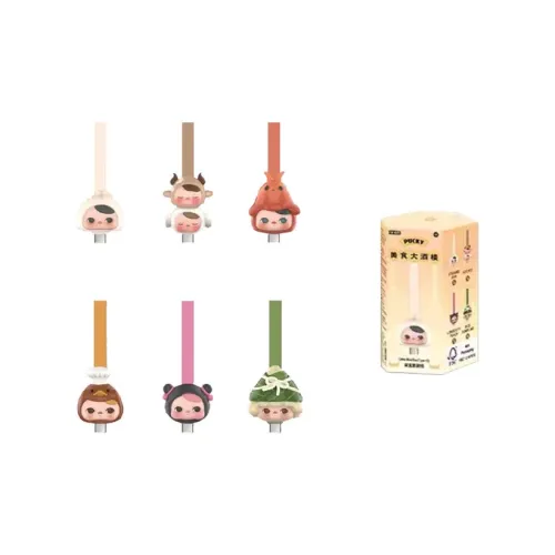 POP MART Коллаборация Edition PUCKY Elf Gourmet Restaurant Коллекция Cable Слепые коробки Один Mystery Коробка Целая коробка 6 шт