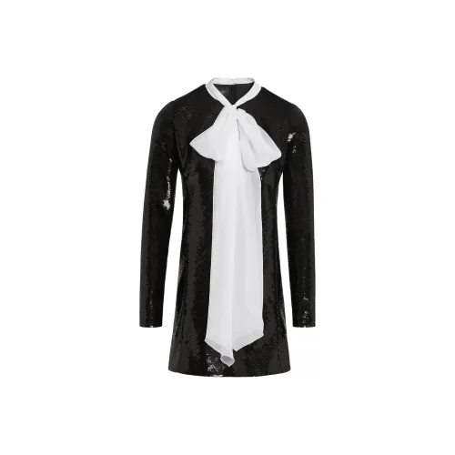 Giambattista Vall Черное Женское Длинное Платье с Рукавами