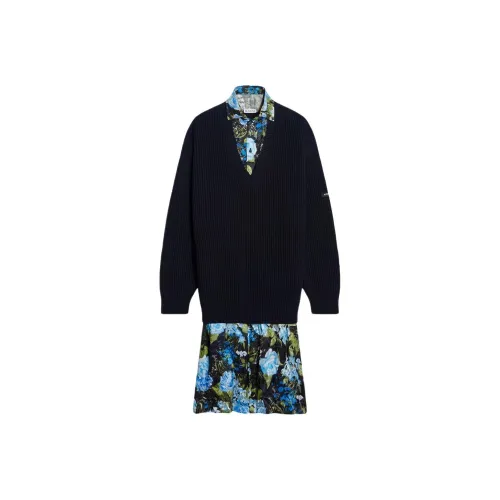 BALENCIAGA Blue Женские Длинные Платья с Рукавами
