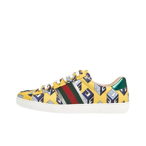 GUCCI Ace Low Топ Скейтборд Кроссовки Мужские Желтые