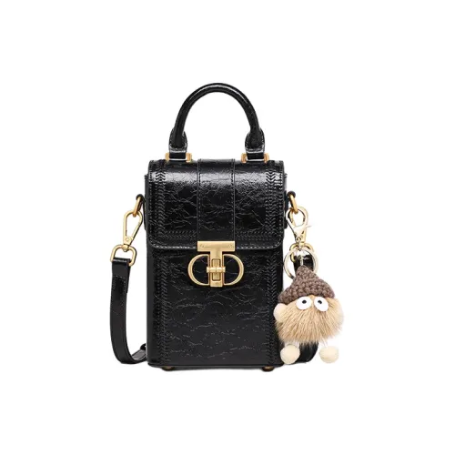 Crtnzo Kroez Сумка через плечо из коровьей кожи чехол для телефона стандартный женский черный экрю