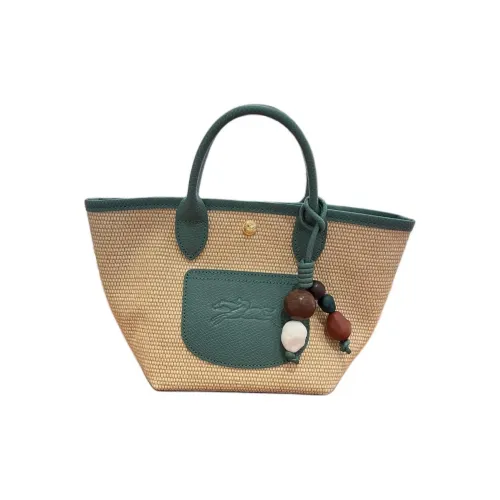 LONGCHAMP Le Pliage Collection Холщовая сумка через плечо средняя женская зеленая и желтая