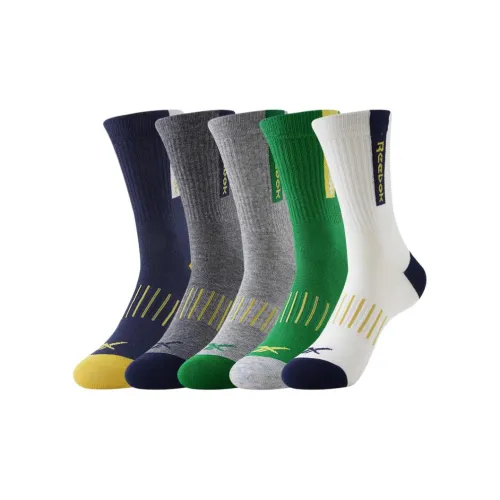 Reebok [5 пар] Смешанные цветовые носки для баскетбола для мужчин