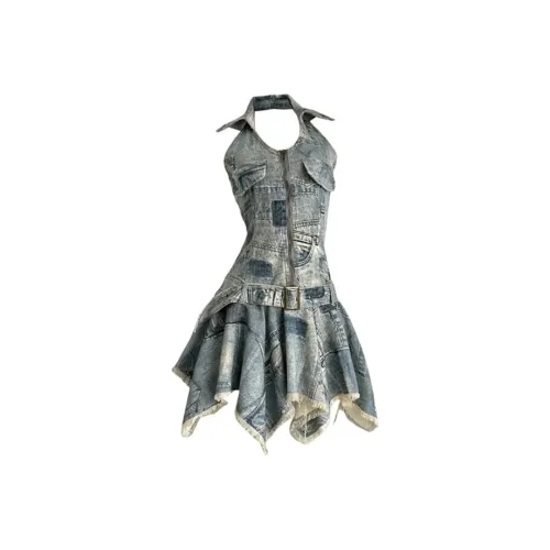 TIBINB Деним Женские Слиплатья