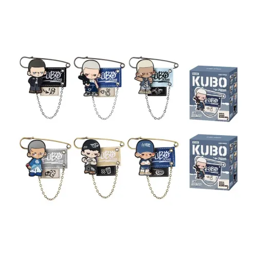 POP MART Коллаборация Edition KUBO JEANS Collection Значок Слепые коробки Один Mystery Коробка Целая коробка 6 шт