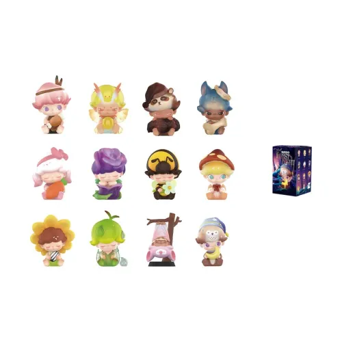 POP MART Dimoo Forest Night Collection Слепые коробки Один Mystery Коробка Целая коробка 12 шт