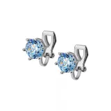 [1 пара] Серьги-клипсы "Ледяной Синий Циркон"